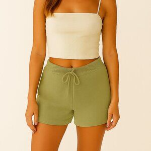DYI Women's Sweater Short Lichen Green Size L